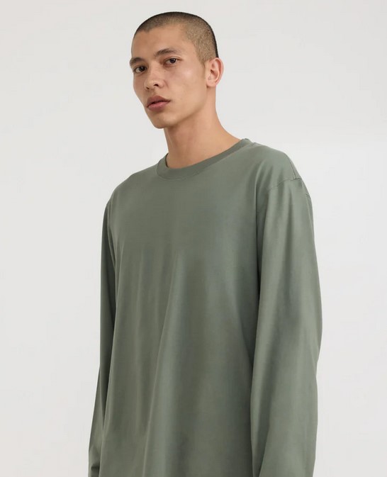 Organic Basics bolur True boxy fit Long sleeve Seaweed