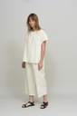 Cus skyrta Oversized collarless shirt White