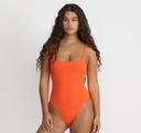 Organic Basics sundbolur Open back One piece Blood Orange