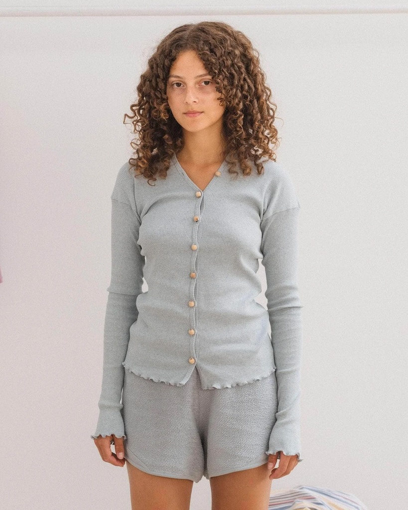 Baserange Peysa Tav cardigan Hardin blue