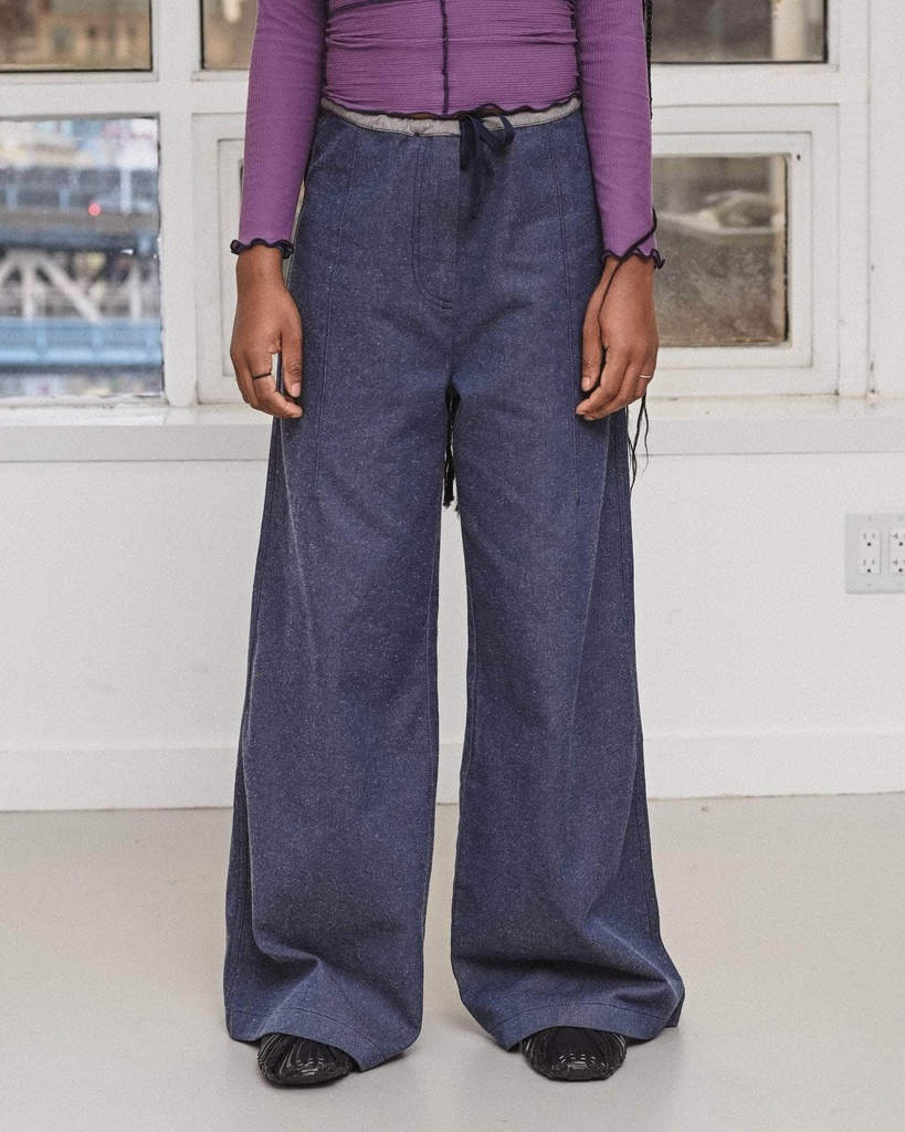 Baserange buxur Arthur Loose pants Denim Recycled Indigo