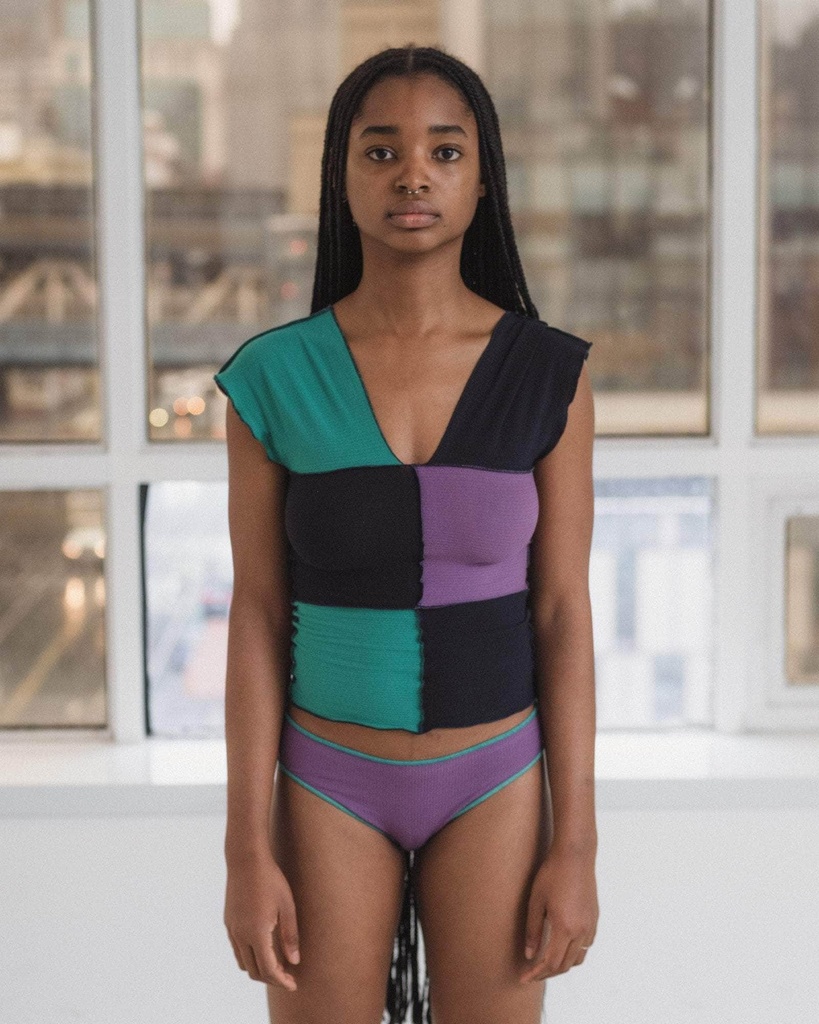 Baserange Toppur Teak Tank Green/navy/purple