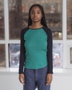 Baserange Toppur Gene Long sleeve Mira green / Navy