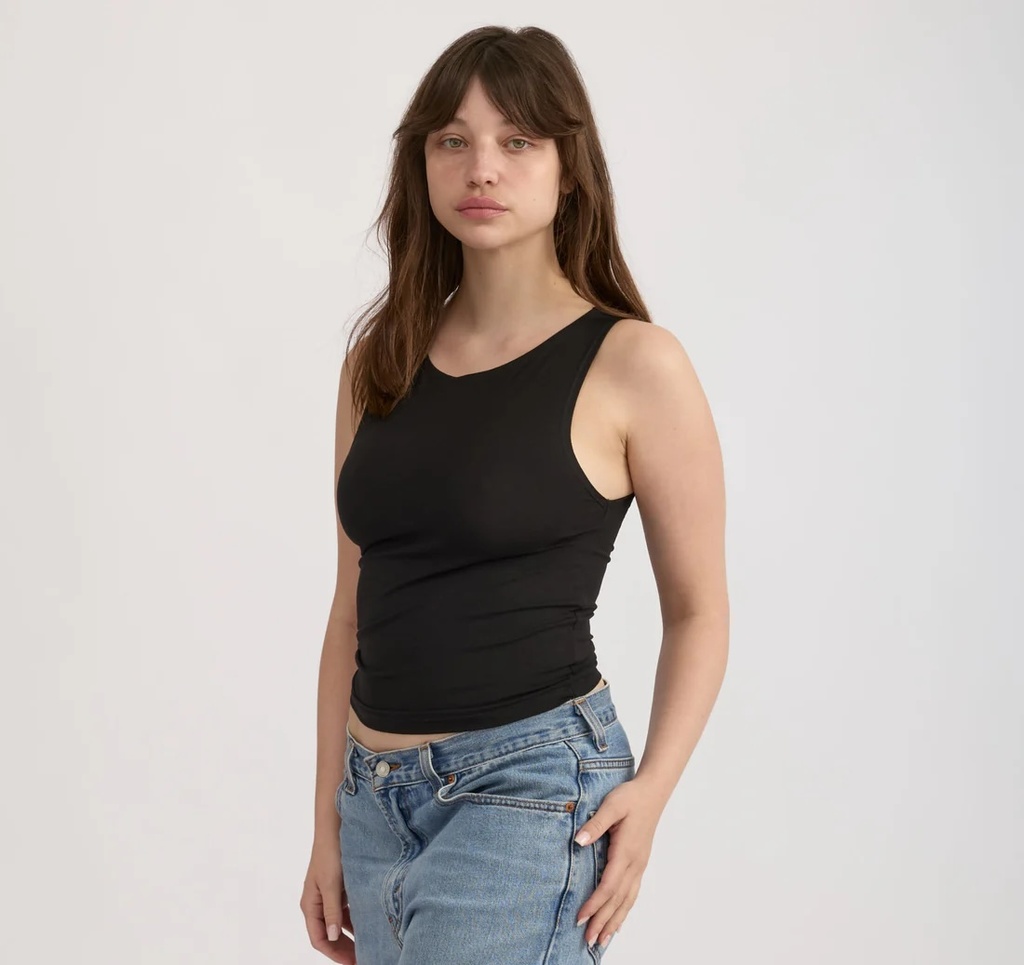 Organic Basics Bolur Everyday Mock Neck Top Black