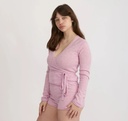 Organic Basics Peysa Fine Knit Wrap Cardigan Lavender Mist