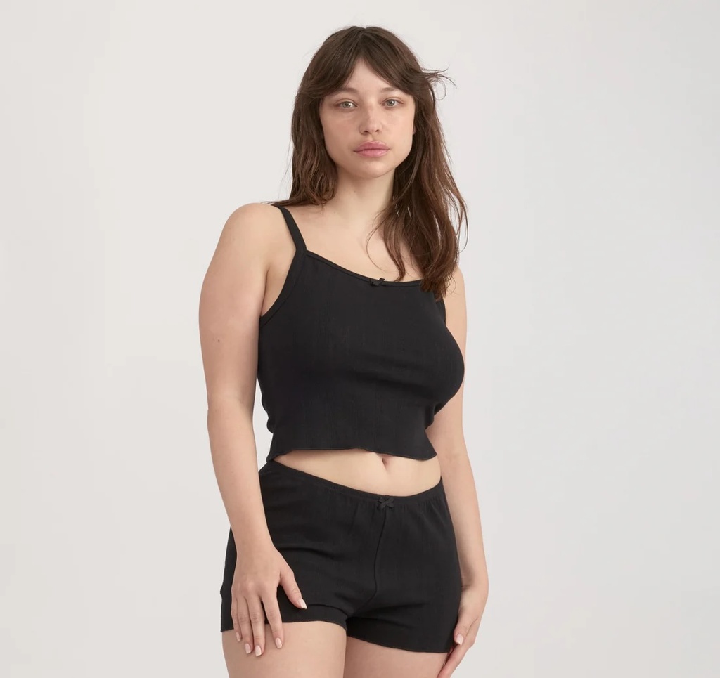 Organic Basics Stuttbuxur Pointelle Shorts Black