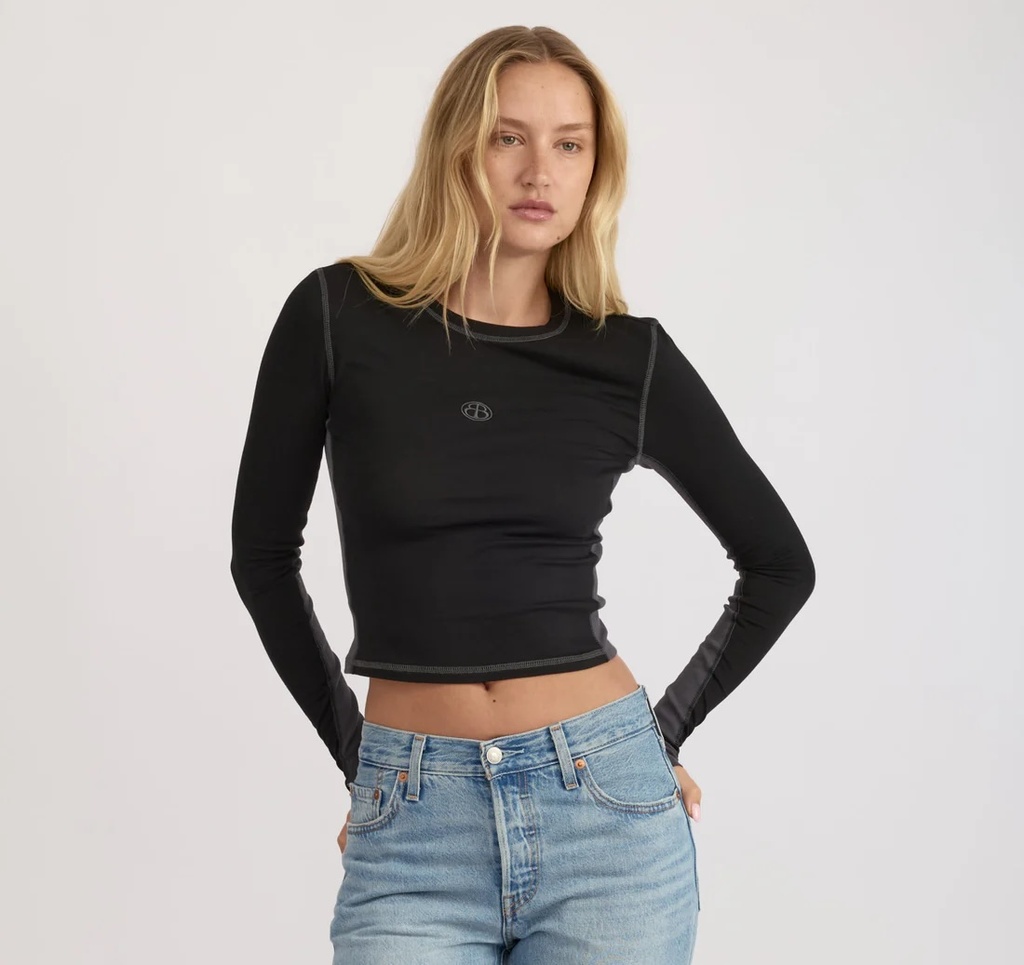 Organic Basics Bolur Core Icon Panel LS Tee Black