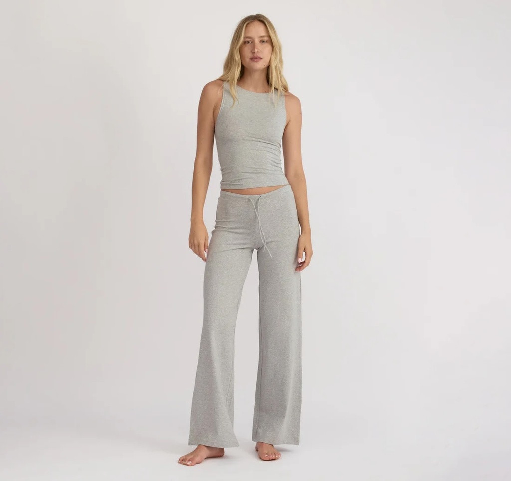 Organic Basics Buxur Everyday Straight Leg Pants Grey Melange