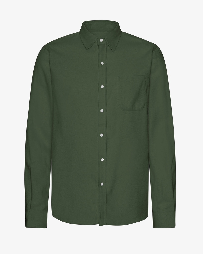 COLORFUL STANDARD skyrta Flannel shirt Hunter Green