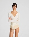 GAI+LISVA Toppur Anne Wrap LS Wool Top Off White