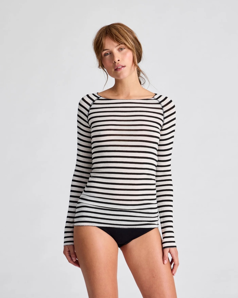 GAI+LISVA Toppur Amalie LS Sailor Wool Top Black Stripe