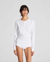 GAI+LISVA Bolur Ida LS Cotton Henley Tee White