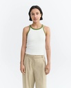 Thinking Mu Toppur Harriet Top White Green Contrast
