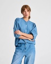 GAI+LISVA Skyrta Elinor L/S Cotton Denim Stand Collar Shirt