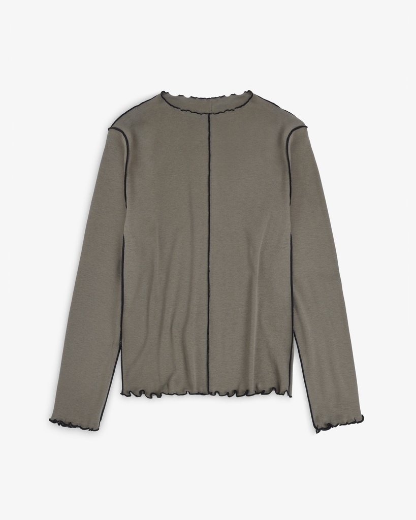 Rotholz Toppur Pin-Tucked L/S Top Fawn Grey