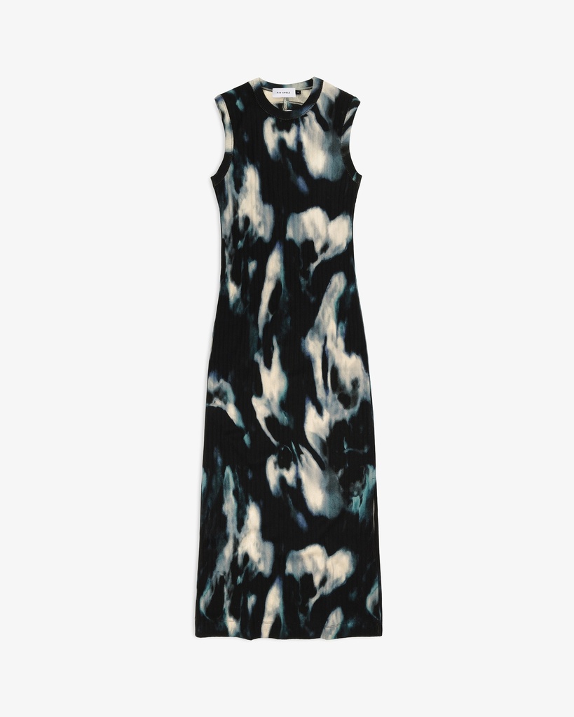 Rotholz Kjóll Open-Back Dress Black Ocean