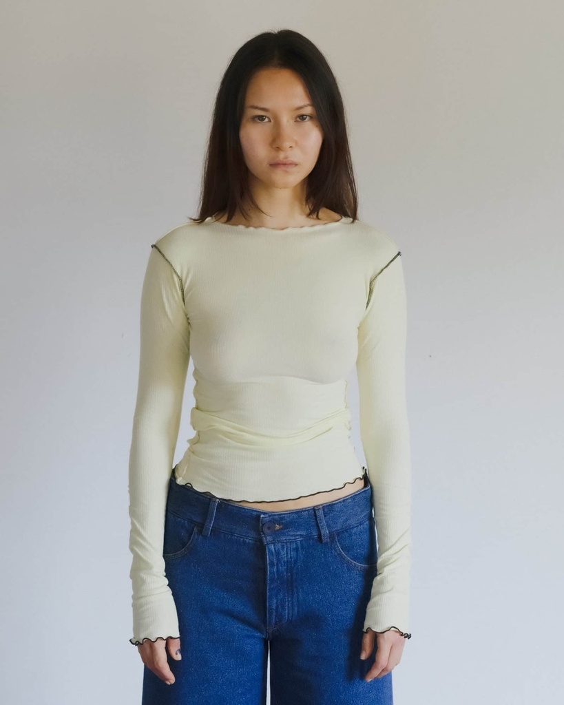 Baserange Bolur Vein Long Sleeve Tee Icuacu Lime