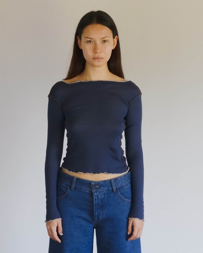 Baserange Bolur Vein Long Sleeve Preston Blue