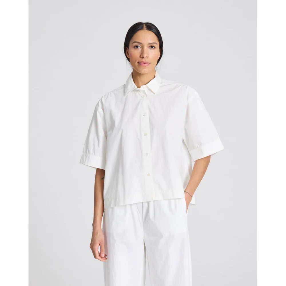 GAI+LISVA Skyrta Astrid S/S Poplin Shirt White