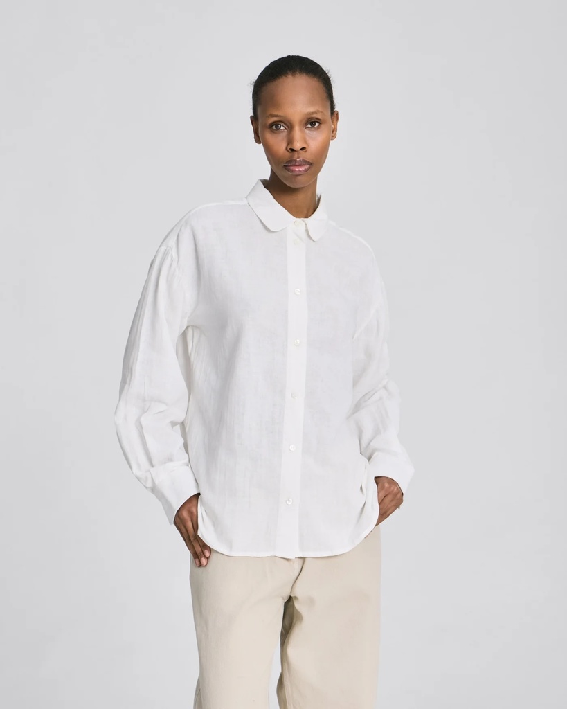 GAI+LISVA Skyrta Lusinda  L/S Double Cloth Shirt White