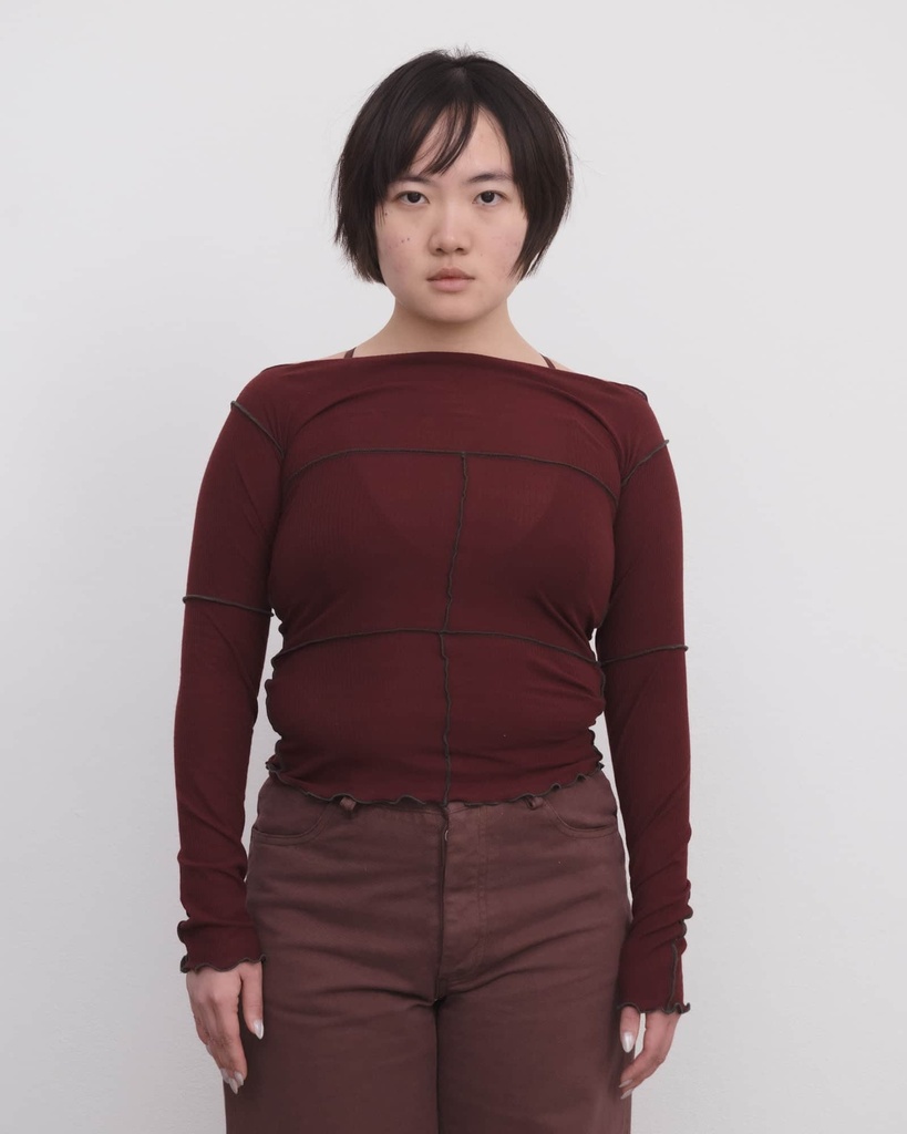 Baserange Toppur Cinder long sleeve tee Nara red