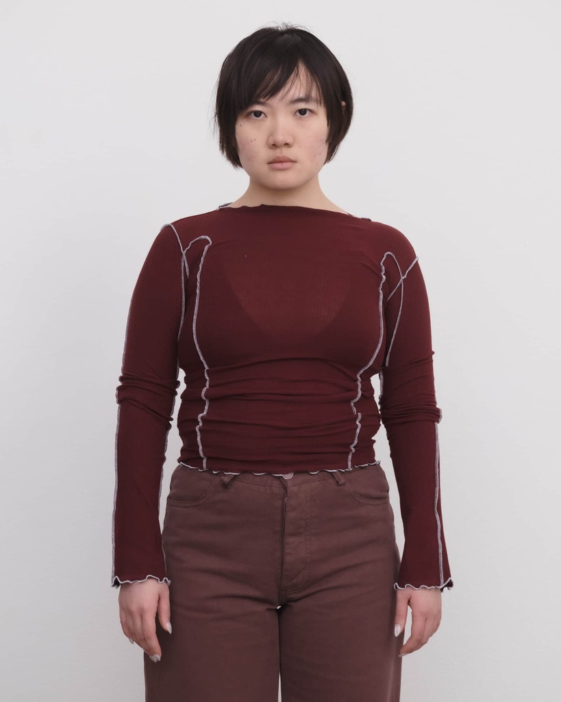 Baserange Toppur Omato long sleeve tee Nara red
