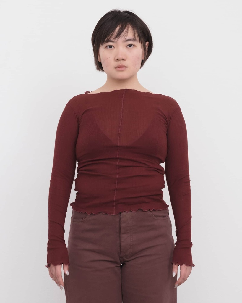 Baserange Toppur Pama long sleeve tee Nara red