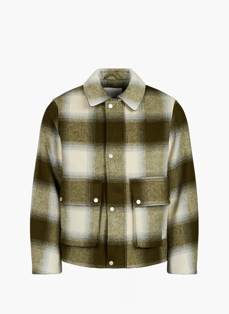 Thinking Mu Jakki Callum Jacket Green Checks
