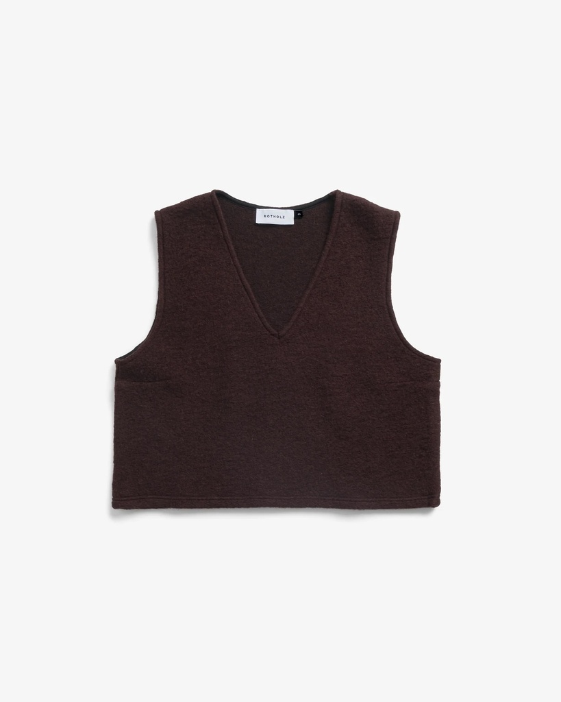 Rotholz Vesti Cropped Vest Rosewood Brown