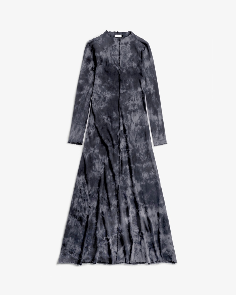 Rotholz Kjóll Pin-Tucked LS Dress Black Tie-Dye