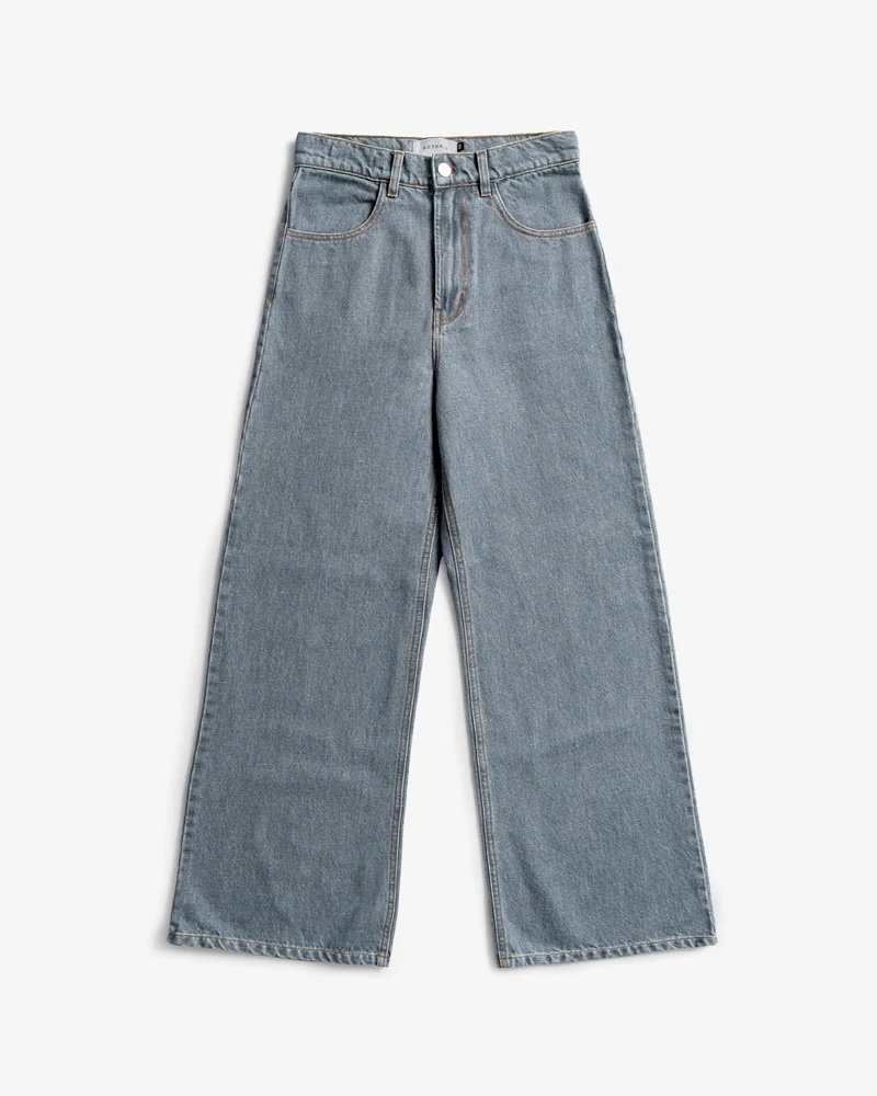 Rotholz Buxur Flared Leg Jeans Washed Grey