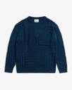Rotholz Peysa Patchwork Knit Sweater Dark Navy