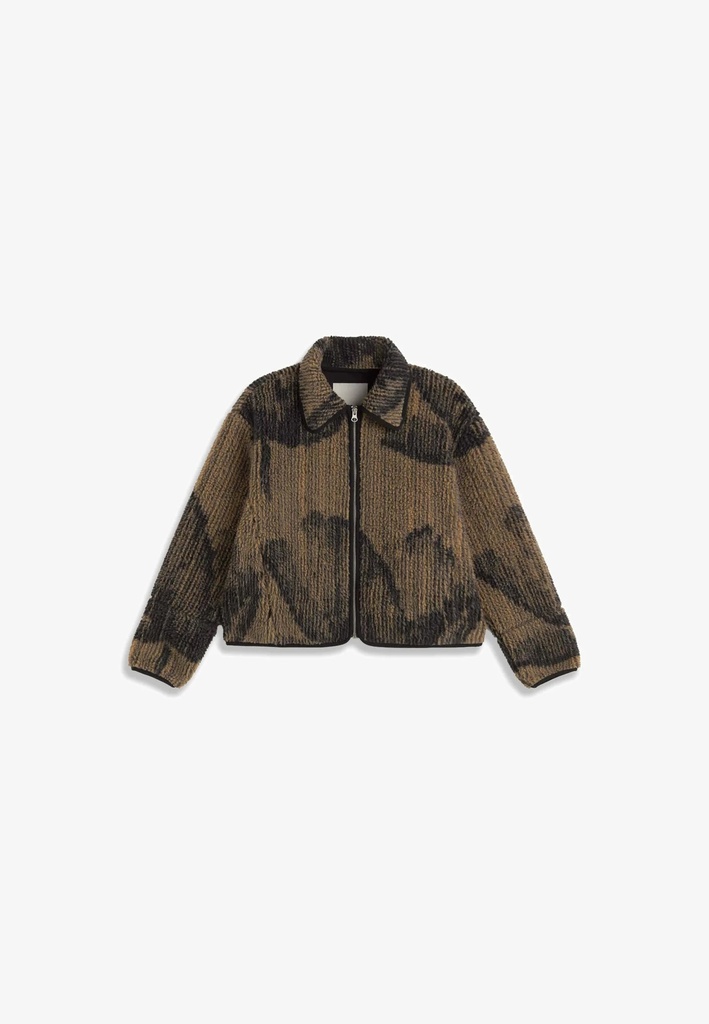 Thinking Mu Jakki Camel Lotus Jacquard Kendra jacket