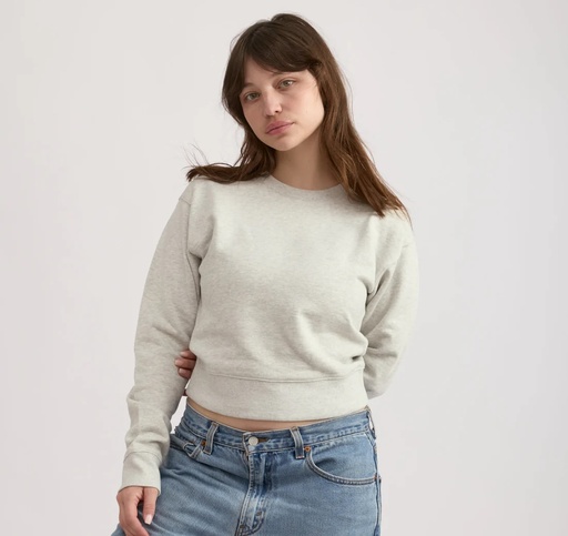 Organic Basics Peysa Weekend Boxy Sweatshirt Grey Melange