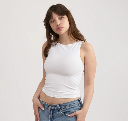 Organic Basics Bolur Everyday Mock Neck Top White