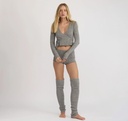 Organic Basics Peysa Fine Knit Wrap Cardigan Dark Grey