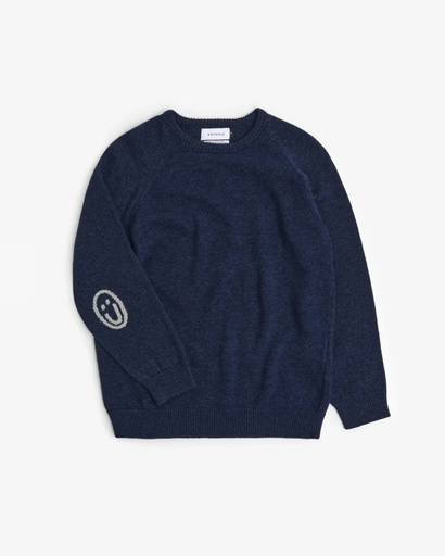 Rotholz Peysa Smiling Knit Sweatshirt Blue Melange