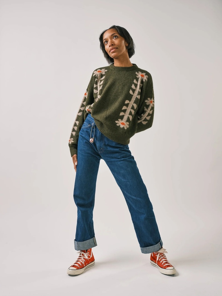 Degen peysa Flower Power Sweater Moss