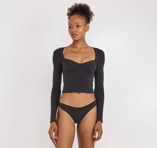 Organic Basics Toppur Core Icon Bustier Top Black