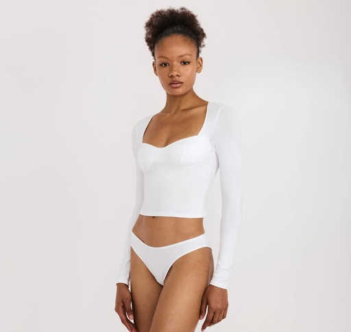 Organic Basics Toppur Core Icon Bustier Top White
