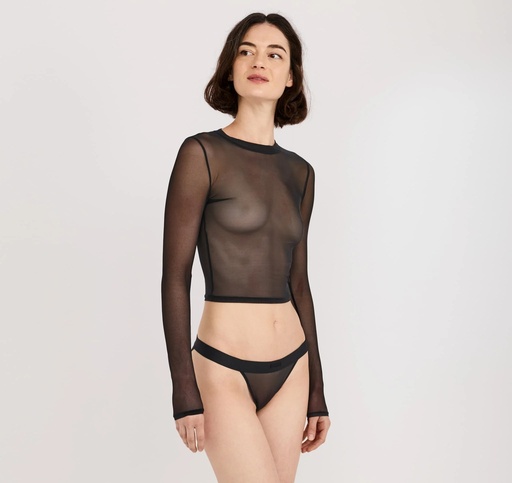 Organic Basics Bolur Mesh Long Sleeve Tee Black