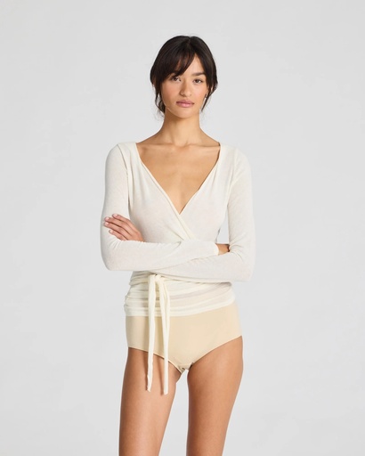 GAI+LISVA Toppur Anne Wrap LS Wool Top Off White