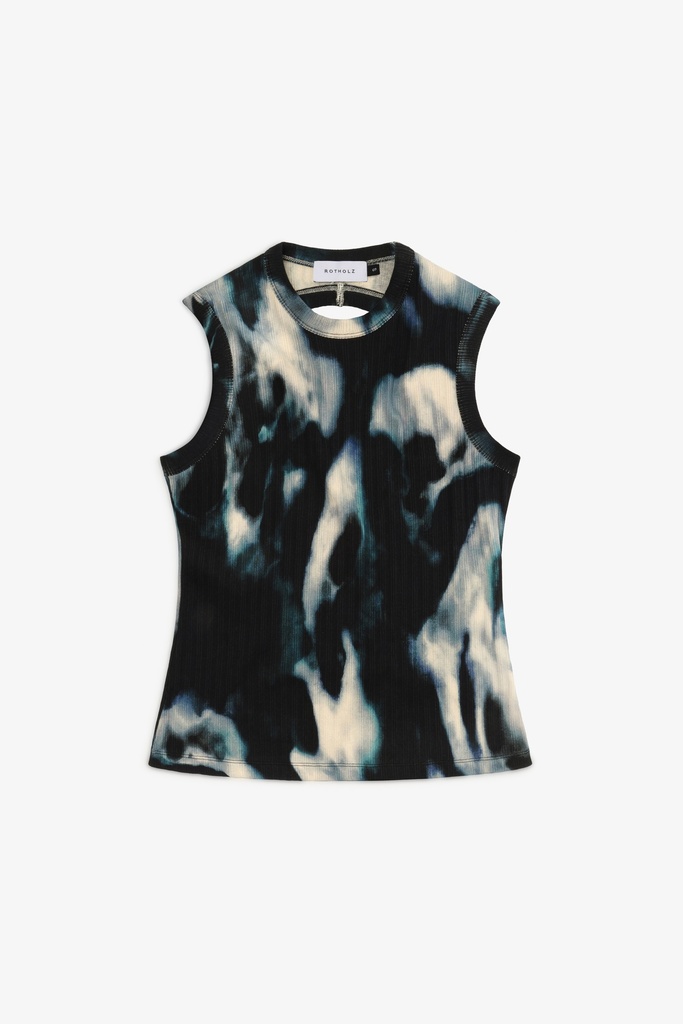Rotholz Toppur Open Back Singlet Black Ocean