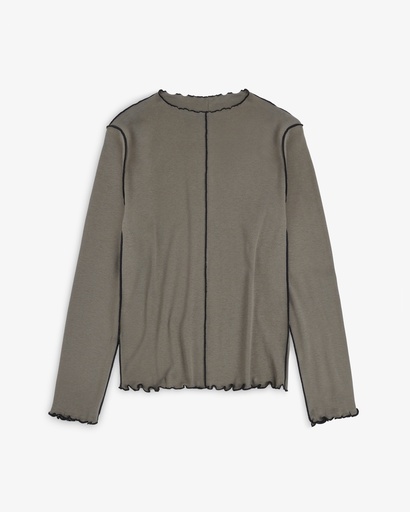 Rotholz Toppur Pin-Tucked L/S Top Fawn Grey