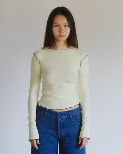 Baserange Bolur Vein Long Sleeve Tee Icuacu Lime