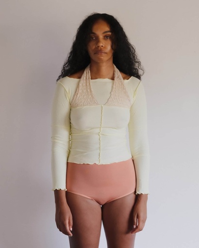 Baserange Bolur Husk Long Sleeve Tee Icuacu Lime/Beige