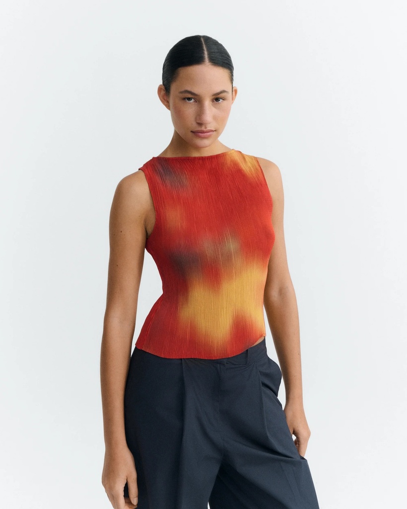 Thinking Mu Toppur Dora Pleated Top Flowers