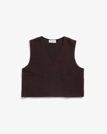 Rotholz Vesti Cropped Vest Rosewood Brown