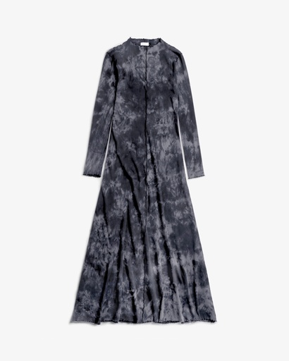 Rotholz Kjóll Pin-Tucked LS Dress Black Tie-Dye