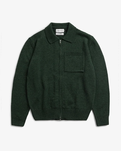 Rotholz Jakki Knit Polo-Zip Jacket Green Melange